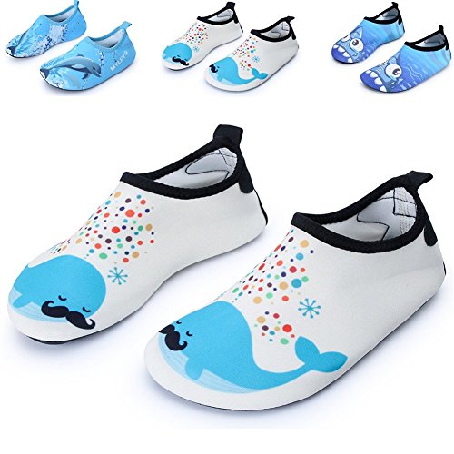 JIASUQI Kids Barefoot Water Skin Shoes Aqua Socks for Beach Swim Pool