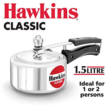 HAWKIN Classic CL15 1.5-Liter New Improved Aluminum Pressure Cooker, Small, Silver