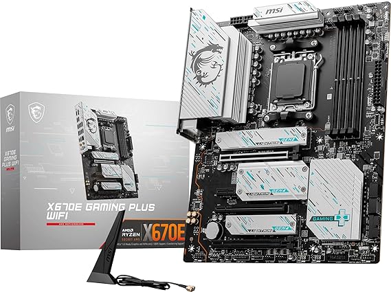 MSI X670E Gaming Plus WiFi Gaming Motherboard (Supports AMD Ryzen 7000 Series Processors, AM5, DDR5, PCIe 5.0, SATA 6Gb/s, M.2 Slots, USB 3.2 Gen 2, Wi-Fi 6E, 2.5Gbps LAN, HDMI/DP, ATX)