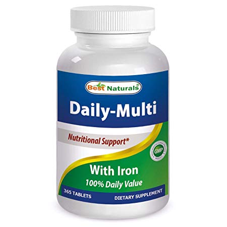 Best Naturals Daily Multivitamins with Iron 365 Tablets - 100% Daily Value