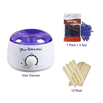 Wax Warmer, Electric Hair Removal Waxing Kit for Women   3.5oz Lavender Scent Hard Wax Beans   Wax Applicator Sticks