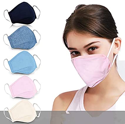 DDY Reusable Anti Dust Face Mouth for Cycling Camping Travel (3PCS-MixColor-Cott)