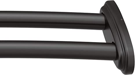 Moen DN2141BL Adjustable Double Curved Shower Rod, Matte Black