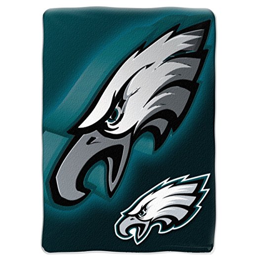 NFL Philadelphia Eagles 60-Inch-by-80-Inch Micro Raschel Blanket, "Bevel" Design