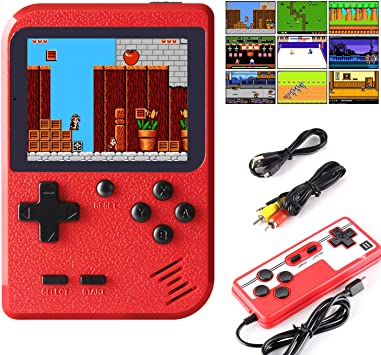 JAMSWALL Handheld Game Console with 400 Classical FC Games Portable Retro Video Game Console Support for Connecting TV and Two Players(Red)