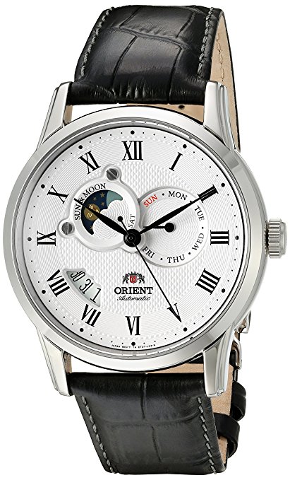 Orient Classic "Sun and Moon" Automatic White Dial Men's Watch (Model:FET0T002S0)
