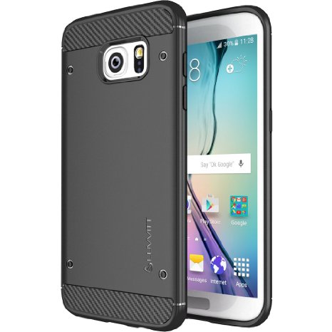 Galaxy S7 Edge Case LUVVITT Sleek Armor Slim Shock Absorbing Flexible Back Cover TPU Rubber Case for Samsung Galaxy S7 Edge - Black
