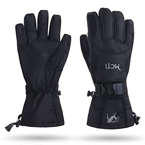 MCTi Waterproof Men's Winter Warm Thermal Snow Ski Snowboarding Zipper Pocket Gloves