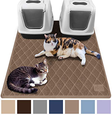 Gorilla Grip Original Premium Durable Cat Litter Mat, XL Jumbo, No Phthalate, Water Resistant, Traps Litter from Box and Cats, Scatter Control, Mats Soft on Kitty Paws, Easy Clean Mats