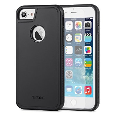 TKKOK iPhone 7 Case, Shockproof Anti-Scratch Protective Dual layer Rugged Case Protection Cover for iPhone 7 -- Black