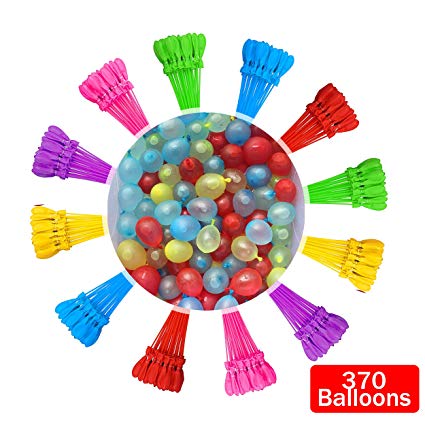 Tiny Balier Water Balloons 10 Pack 370 Balloons Easy Quick Fill for Splash Fun Kids and Adults Party Pool with Instant in 60 Seconds t10