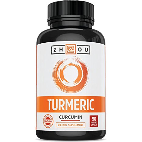 Turmeric Curcumin with Bioperine 1650mg - Highest Strength Available - 95% Standardized Curcuminoids for Maximum Joint Comfort & Mobility - Non-GMO & Gluten Free - 90 Veggie Capsules