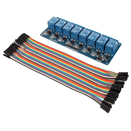 JBtek® DC 5V 8 Channel Relay Module & 40 Pin Female-Female Dupont Cable for Arduino Raspberry Pi DSP AVR PIC ARM