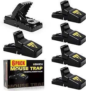 Mouse Traps,Mice Traps for House,Small Rat Traps That Work,Mice Killer Indoor Mouse Snap Traps No See Kill Mousetraps Quick Effective Mouse Catcher for Family and Pet-6 Pack