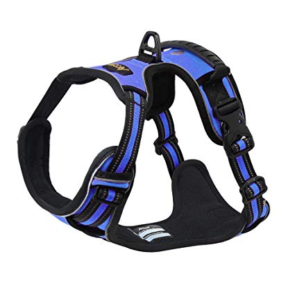 Acare Dog Harness Large Vest, Comfirt Harness For Dogs With Handle Large Dog walking harness - No More Pulling, Tugging or Choking - Blue