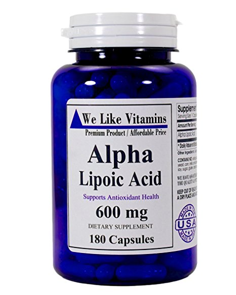 Alpha Lipoic Acid 600mg 180 Capsules - 6 month supply - Best Value Alpha Lipoic Acid Capsules