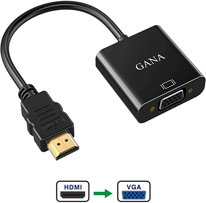 HDMI to VGA Adapter, GANA HDMI to VGA Converter with 3.5mm Audio Jack and Micro USB Power Cable for TV Stick, Xbox 360, PS4, Roku, Laptop and More …