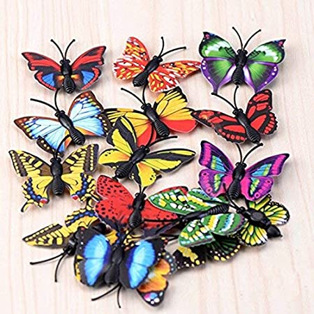 DatingDay 80Pcs Miniature Fairy Garden Butterfly for Miniature Garden Home Ornaments DIY
