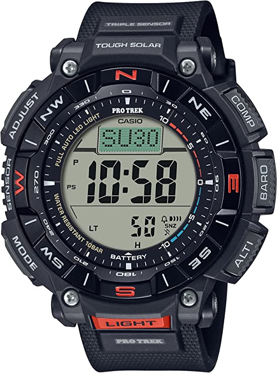 Casio Pro Trek Bio Mass Tough Solar Triple Sensor w/Thermometer Altimeter Barometer Compass World Time Men's Watch PRG340-1