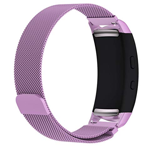 BaoKing Samsung Gear Fit 2 Pro Bands Milanese Loop Stainless Steel Band with Unique Magnet Clasp for Samsung Gear Fit 2 SM-R360 & Gear Fit 2 Pro SM-R365 Smart Watch (Purple,L)