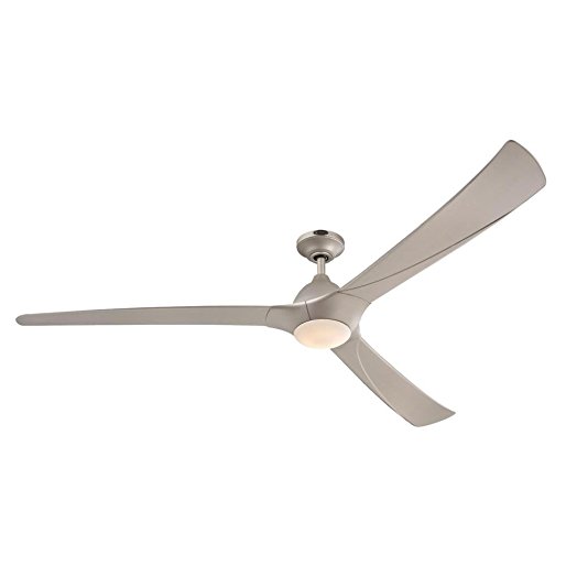 Westinghouse 7203900 Contemporary Techno II 72 inch Titanium Indoor Dc Motor Ceiling Fan, Dimmable Led Light Kit with Opal Frosted Glass