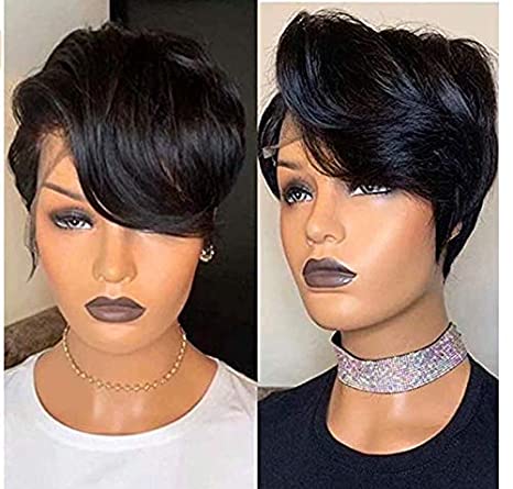 BLISSHAIR Short Bob Pixie Cut Wig Lace Front Curly Human Hair Wigs for Black Women 100% Brazilian Hair Side Part Wigs with Baby Hair