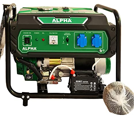 Alpha City Light Power A3600, 3000W Electric Start Petrol Generator, Green/Black