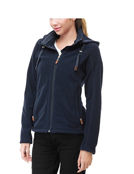 MIER Women's Fleece Hoodie Jacket Zip Up Winter Jacket for Outerwear, Hiking, Workout, Camping, Mid Weight Fleece
