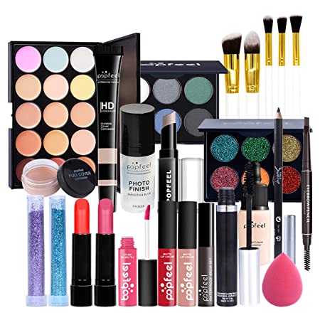 All-In-One Makeup Kit, 25 Pcs Complete Makeup Gift Set Full Kit Combination with Eyeshadow Blush Lipstick Concealer etc, Essential Starter Bundle for Women, Pro Multi-purpose Beauty Cosmetic Set#3