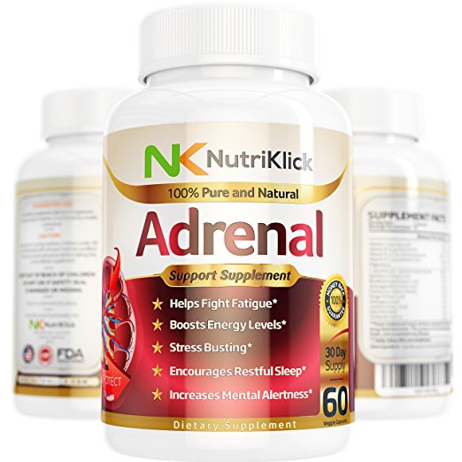 Adrenal Support Supplement Helps fight Fatigue and Mood swings Boost Energy & Mental Alertness Be less Stressed & Anxious Encourages Restful Sleep Increases Concentration - 30 Day Supply