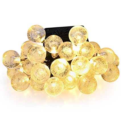 Cymas String Lights Solar Globe Fairy Lights with 30 LED Crystal Balls for Garden, Patio, Christmas