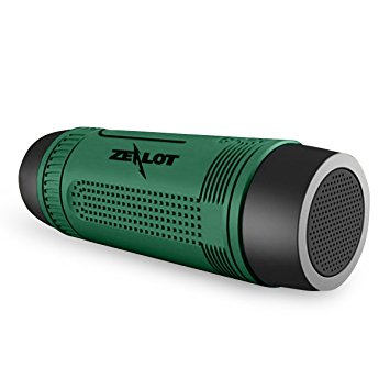 ELEGIANT Portable Bluetooth Speaker with 24-Hour Playtime, Waterproof Outdoor Wireless Speaker with 33-Foot Bluetooth Range, 4000mAh Rechargeable Battery, Flash Light, FM Radio & TF Card Slot (Green)