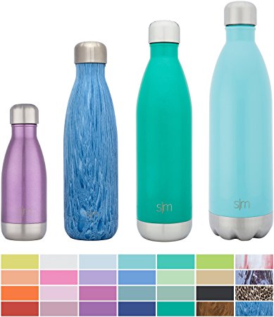 Simple Modern Wave Water Bottle - Vacuum Insulated 18/8 Stainless Steel - 4 Sizes in 26 Colors