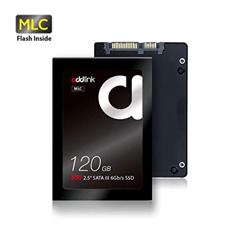 addlink S50 SSD 120GB MLC SATA III 6Gb/s 2.5-inch / 7mm Internal Solid State Drive with Read up to 510MB/s Write 400MB/s (MLC 120GB)