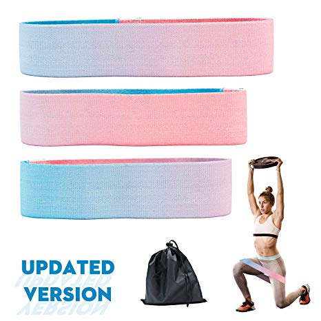 Foozoup Booty Bands Resistance Hip Exercise Band Fitness Loop Workout Hip Circle Non-Slip Stretch Bands for Home Fitness, Crossfit, Stretching, Strength Training, Physical Therapy -3 Packs
