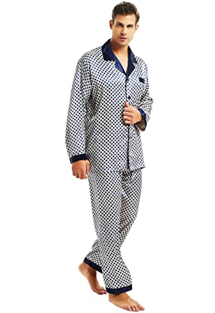 Mens Silk Satin Pajamas Set Sleepwear Loungewear S~3XL Plus