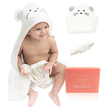 Baby Bath Towel with Hood and Ears | Bamboo Baby Hooded Towel | Premium Animal Baby Bath Set for Infants and Toddlers | Toallas De Bano Para Bebe