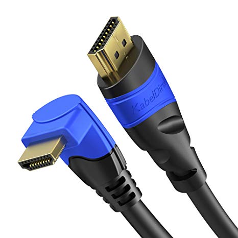 KabelDirekt 2m 90° Angle HDMI Cable 4K compatible with (HDMI 2.0a/b, 2.0, 1.4a, 4K HDMI Cable, HDMI to HDMI, 4K@60HZ,1080p FullHD, UHD, Ultra HD, 3D, High Speed with Ethernet, ARC, PS4, XBOX, HDTV) TOP Series