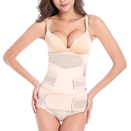 Funria 3 in 1 Postpartum Support Recovery Belt Belly Wrap Waist Pelvis Belt Body Shaper Postnatal Shapewear