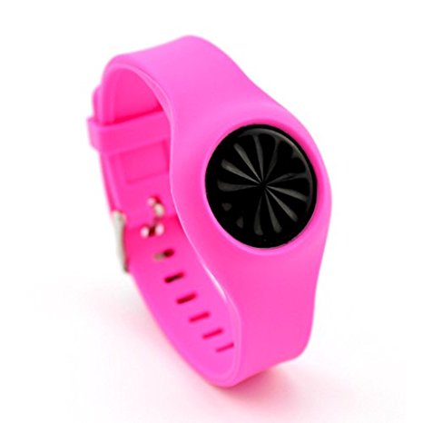 VOMA USA Newest Jawbone Up Move Buckle Bracelet - Adjustable Wristband and Wristwatch Style - Silicone Replacement Secure Band with Chrome Watch Clasp and Fastener Buckle(Hot Pink)