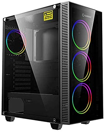 Gaming Case, E-ATX, Tempered Glass, 4x120mm Dual Ring Fans Included, V2.0PWN ARGB Hub, 8 Fans or Water Cooling Support,GAMEMAX Draco XD
