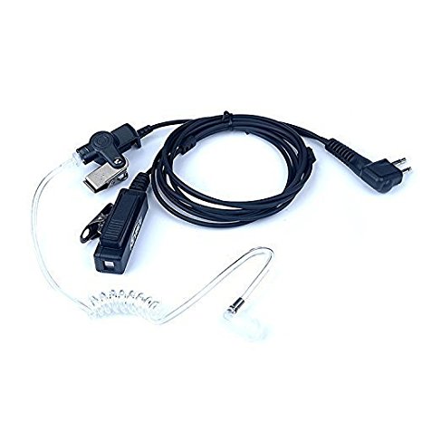 KEYBLU 2-wire Walkie Talkie Earpiece/Headset PTT Mic 2 pin Surveillance Kit Mic Acoustic Tube Earpiece for Motorola CP200 GP300 PR400