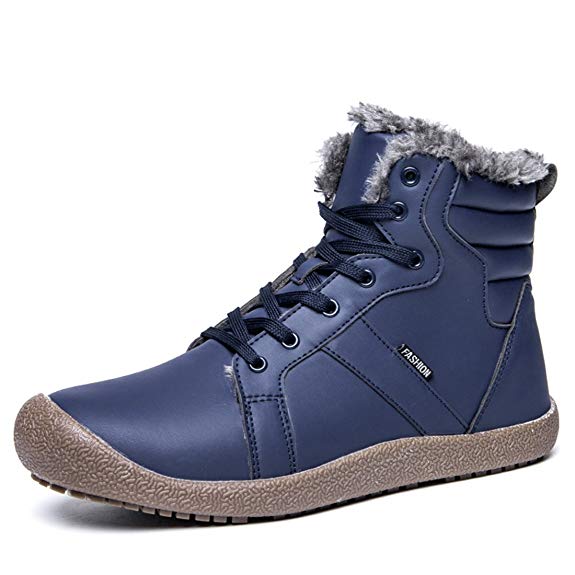 XIDISO Winter Boots for Men Women Water Resistant Anti-Slip Fur Lined Snow Boot