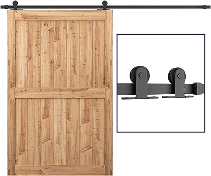 SMARTSTANDARD 9 Feet Top Mount Sturdy Sliding Barn Door Hardware Kit - Smoothly and Quietly - Simple and Easy to Install - Includes Step-by-Step Instruction - Fit Max 54" Wide Door Panel (T Shape)