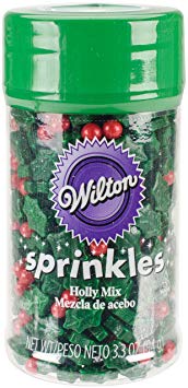 Wilton W5085 Sprinkles 3oz, Holly Mix