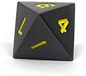 Gun Metal D8 Dice - Single 8 Sided RPG Dice with Yellow Numbering