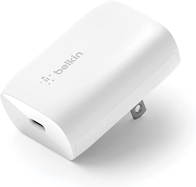 Belkin 30W USB C Wall Charger with PPS, PowerDelivery, USB-IF Certified PD 3.0 Fast Charging for iPhone 13, Pro, Pro Max, Mini, Galaxy S21 Ultra, Plus, iPad, Tab S7, AirPods, MacBook Air and More