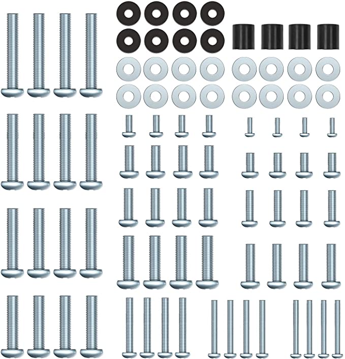 Universal TV Hardware Kit Includes M4 M5 M6 M8 TV Screws Washers and Spacers for TV/Monitor Work with Any TV Mount up to 80” White