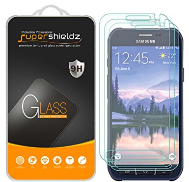 [3-Pack] Samsung "Galaxy S6 Active" (Not Fit For Galaxy S6 Model) Tempered Glass Screen Protector, Supershieldz Anti-Scratch, Anti-Fingerprint, Bubble Free, Lifetime Replacement Warranty