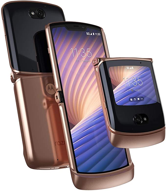 Motorola Razr 5G | Unlocked | Made for US by Motorola | 8/256GB | 48MP Camera | 2020 | Blush Gold